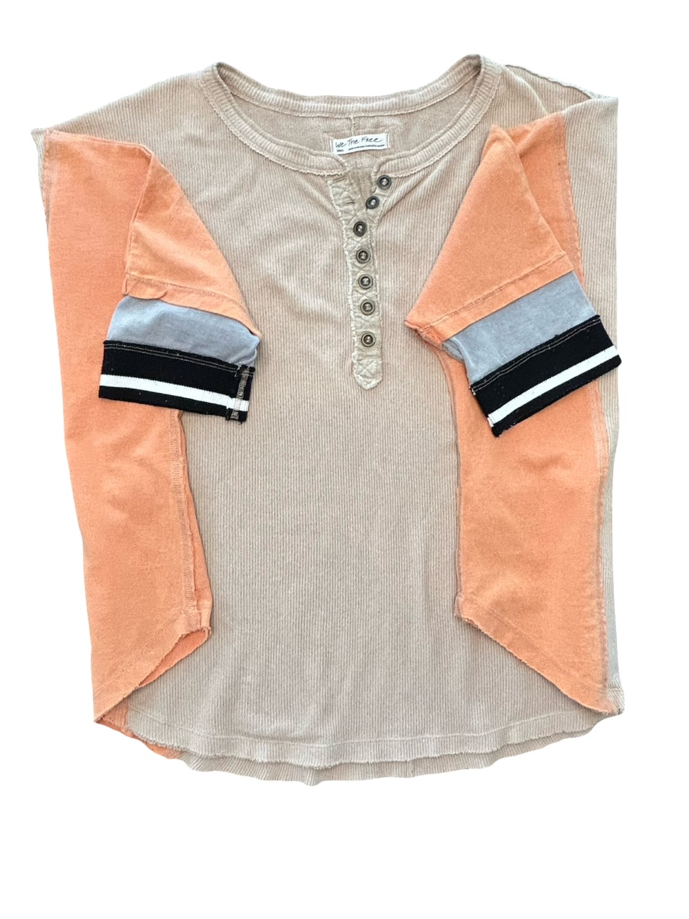 Free People Just Tip It Henley thermal top oversized slouchy 90’s grunge boho SM - Picture 6 of 11